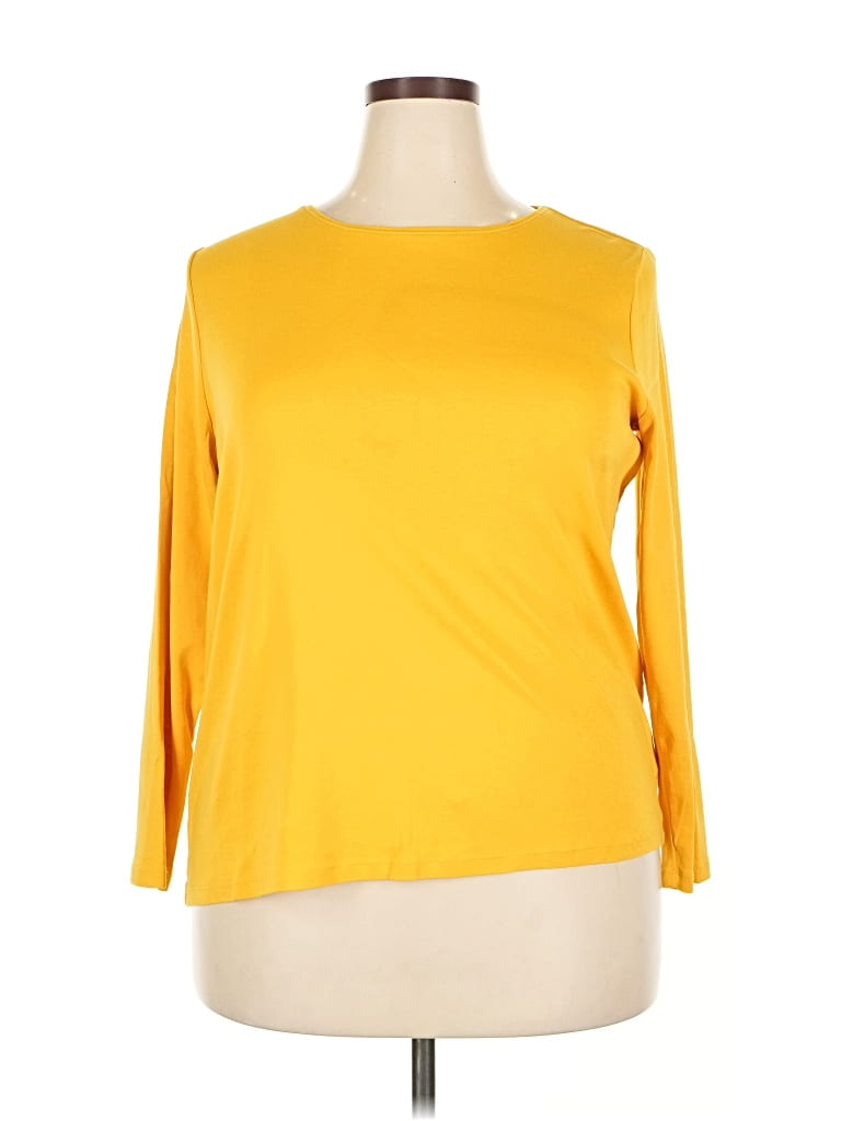 Pre-owned Talbots 3/4 Sleeve T-shirt In Yellow