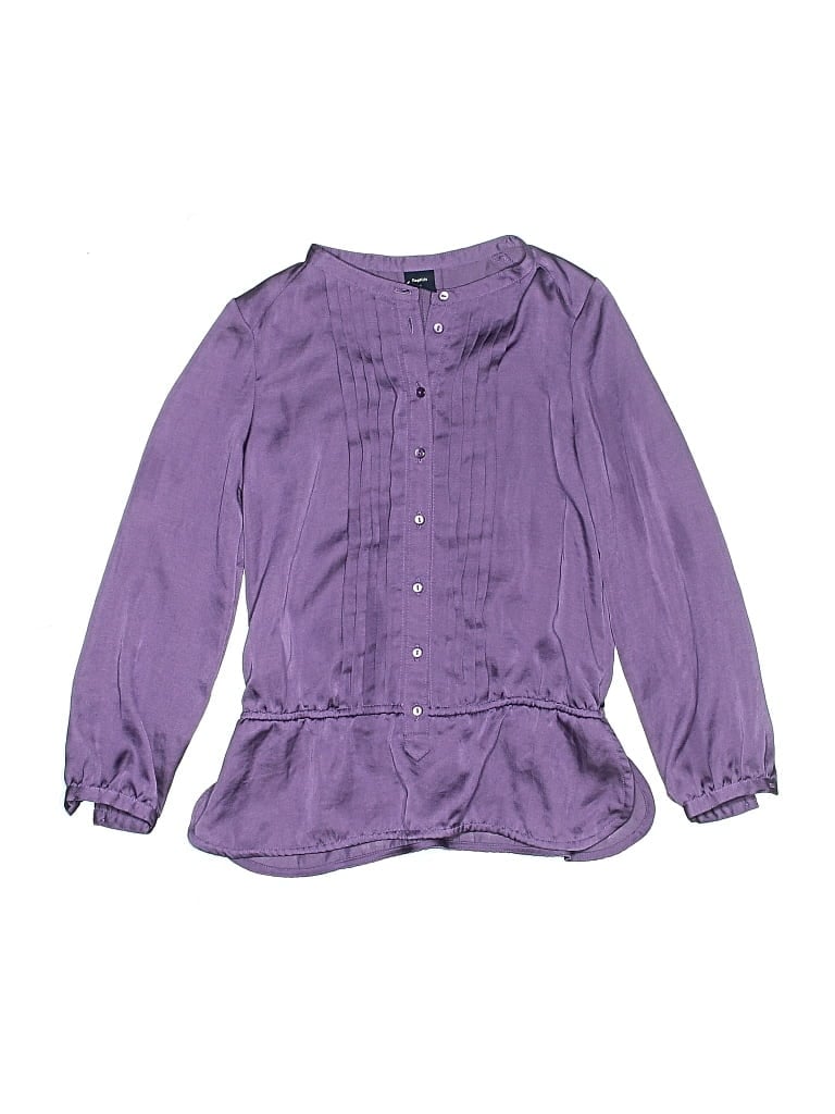 Pre-owned Gap Kids' Long Sleeve Blouse In Purple