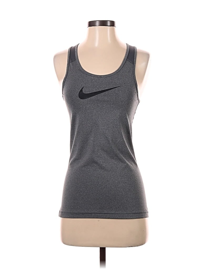 Pre-owned Nike Tank Top Gray Halter Neckline Tops