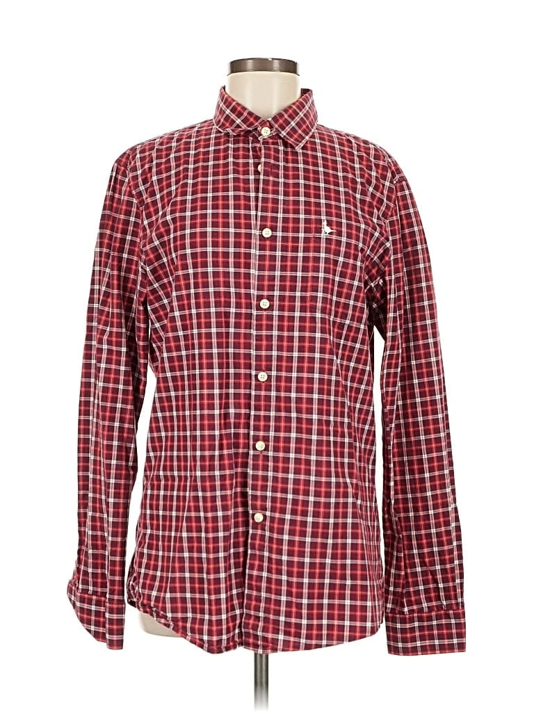 Pre-owned Jack Wills Long Sleeve Button Down Shirt In Burgundy
