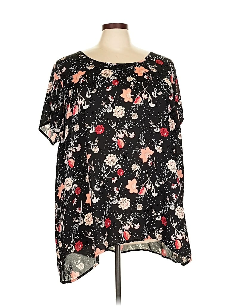 Pre-owned Torrid Short Sleeve Blouse In Black
