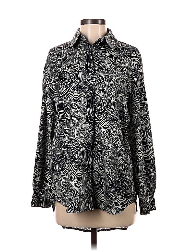 Pre-owned 4th & Reckless Long Sleeve Blouse In Gray