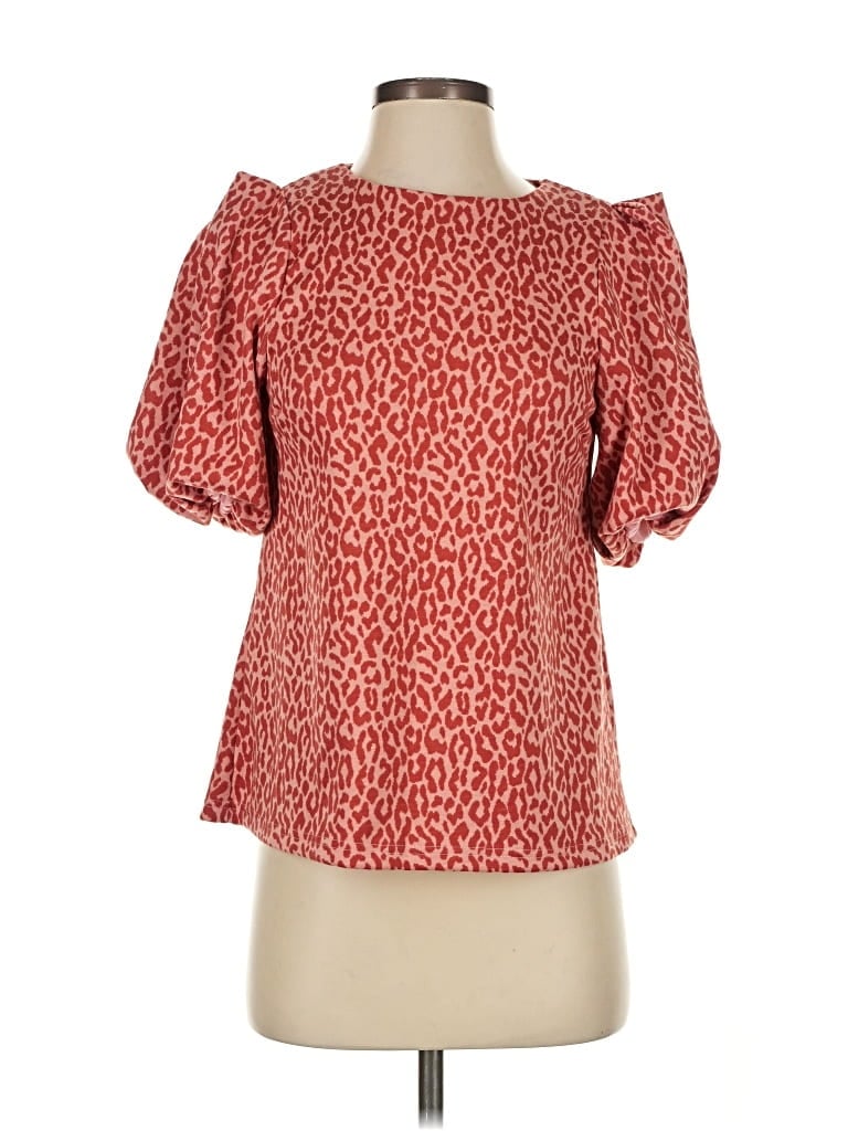 Pre-owned Thml Short Sleeve Blouse In Red