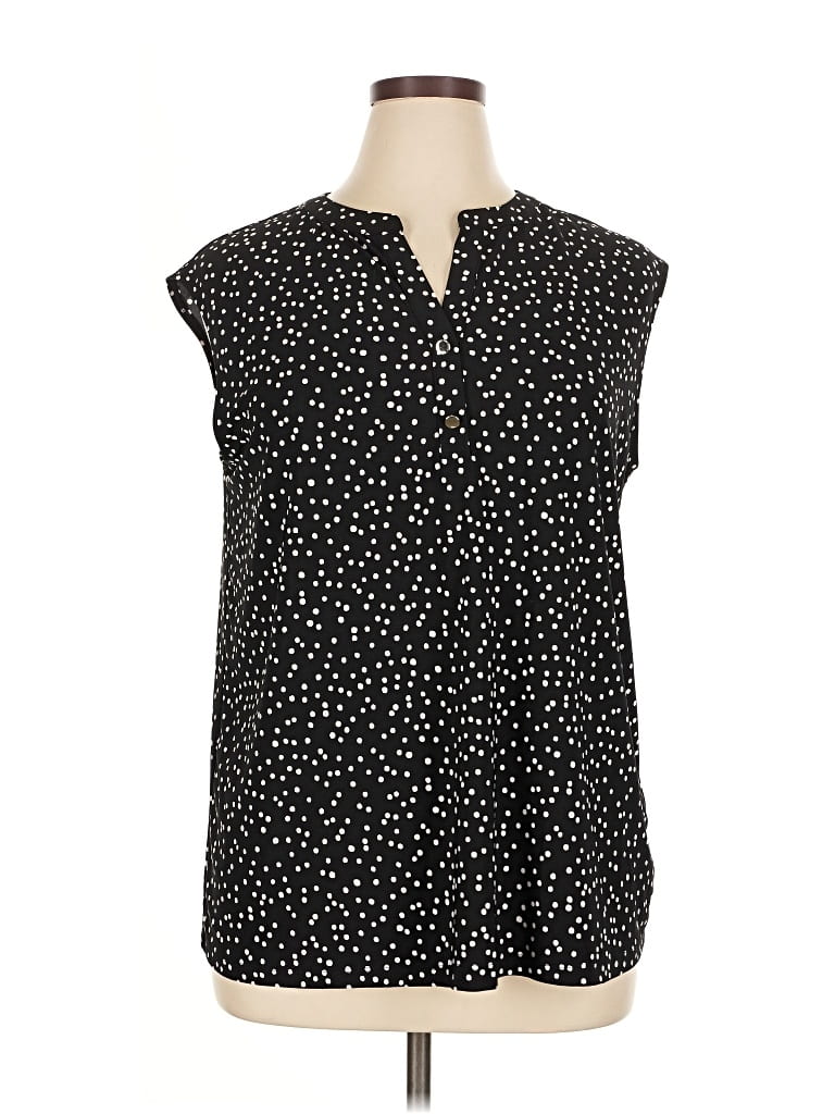 Pre-owned Anne Klein Sleeveless Blouse In Black