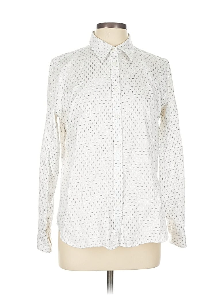 Pre-owned Chaps Long Sleeve Button Down Shirt In White