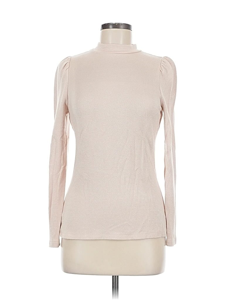 Pre-owned Ann Taylor Loft Outlet Long Sleeve Top Ivory Turtleneck Tops In White