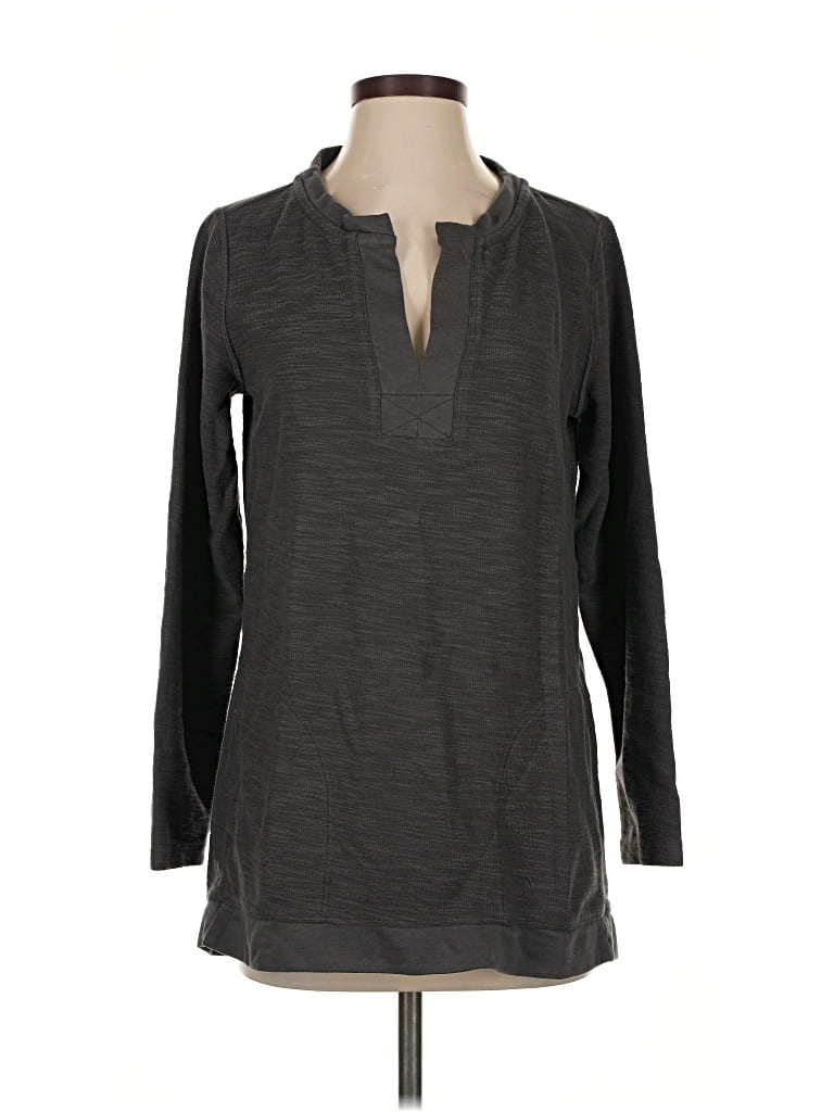 Pre-owned Jjill Long Sleeve Henley Shirt In Gray