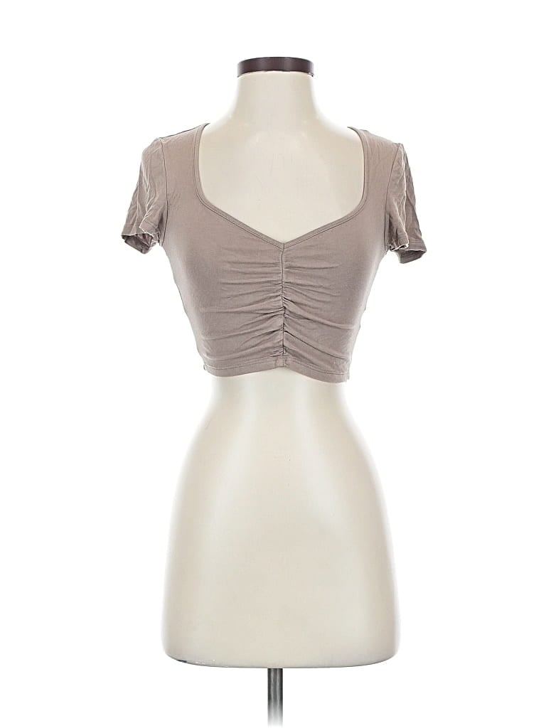 Pre-owned Antistar Short Sleeve Top Gray Sweetheart Neckline Tops