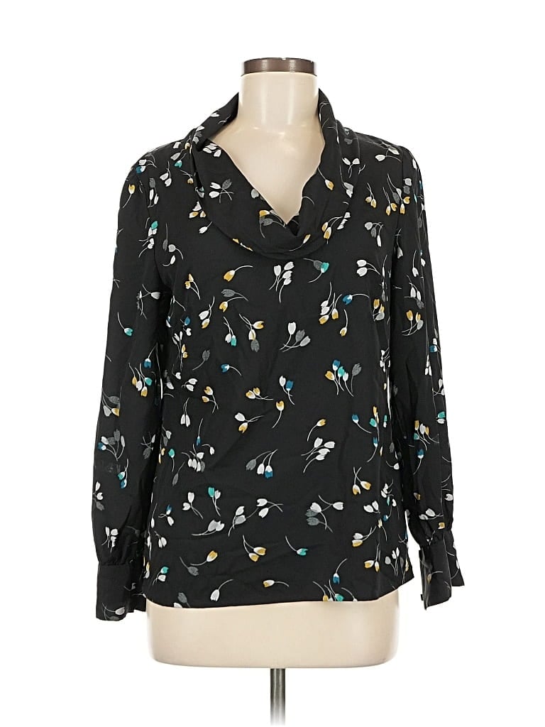 Pre-owned Banana Republic Factory Store Long Sleeve Blouse In Black