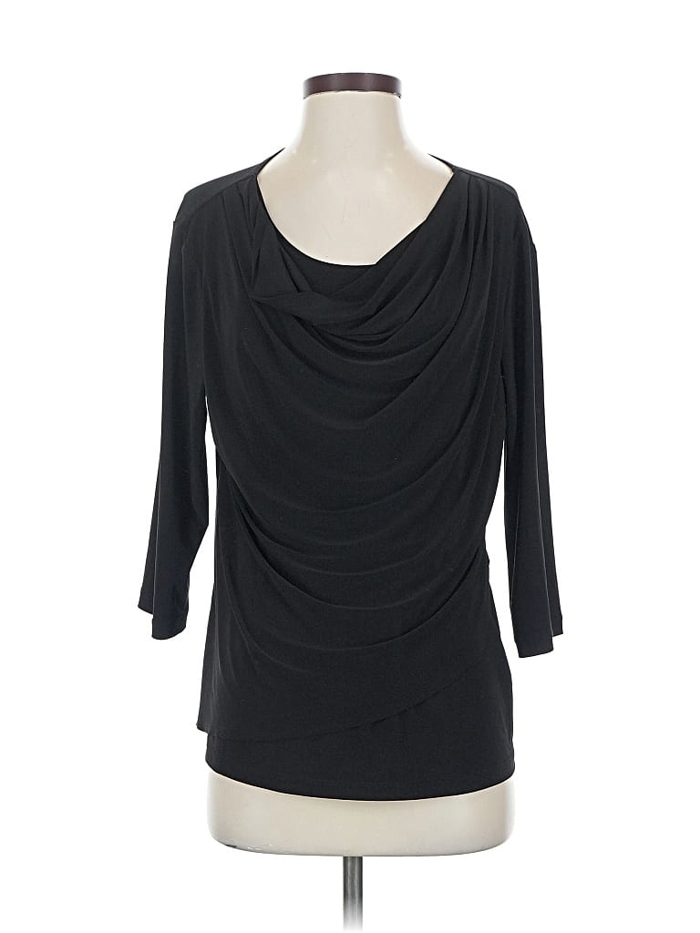 Pre-owned Christopher & Banks 3/4 Sleeve Top Black Cowl Neck Tops