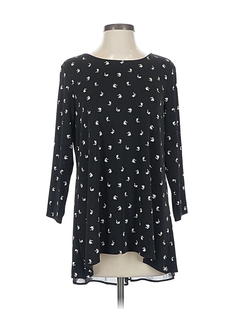 Pre-owned Coldwater Creek 3/4 Sleeve Blouse In Black