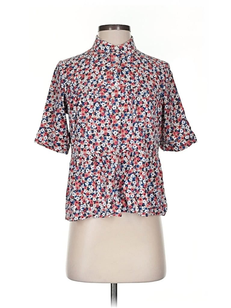 Pre-owned Tommy Jeans Short Sleeve Blouse In Red