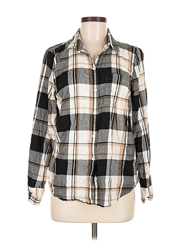 Pre-owned J.crew Factory Store Long Sleeve Button Down Shirt In Black