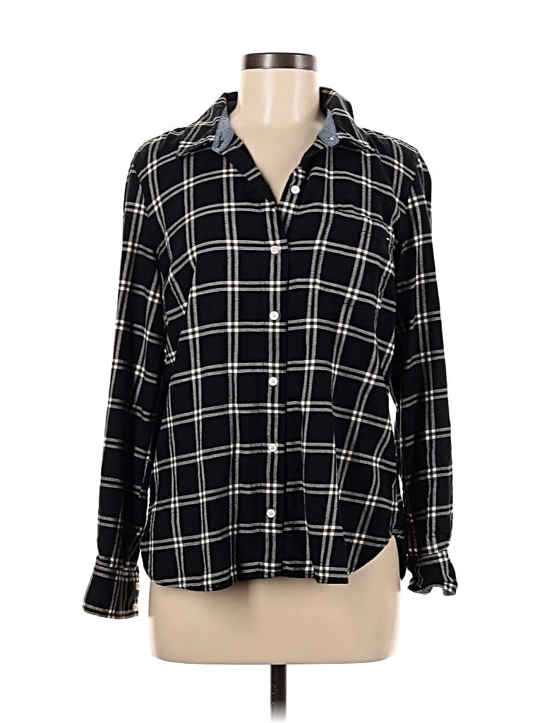 Pre-owned Tommy Hilfiger Long Sleeve Button Down Shirt In Black