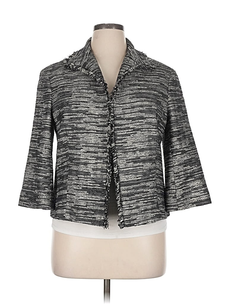 Pre-owned Lafayette 148 Blazer Jacket In Gray