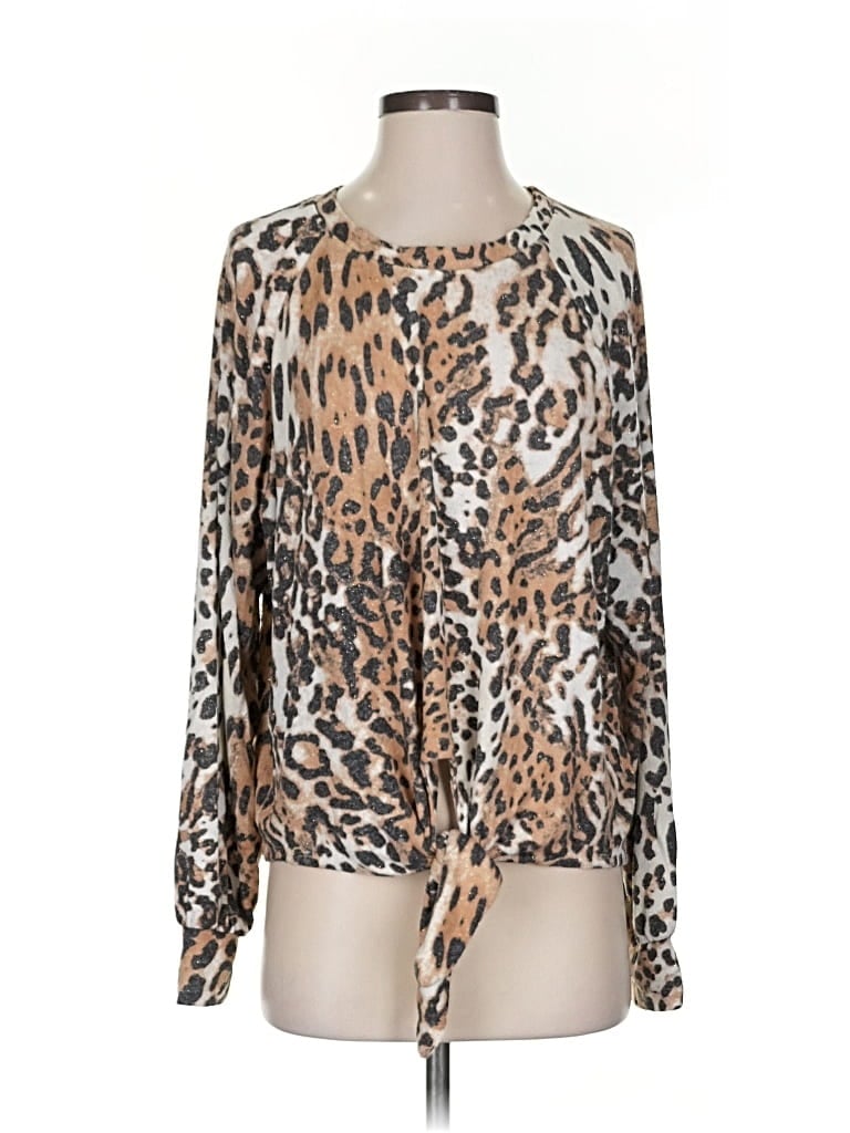 Pre-owned Express Outlet Long Sleeve T-shirt In Brown