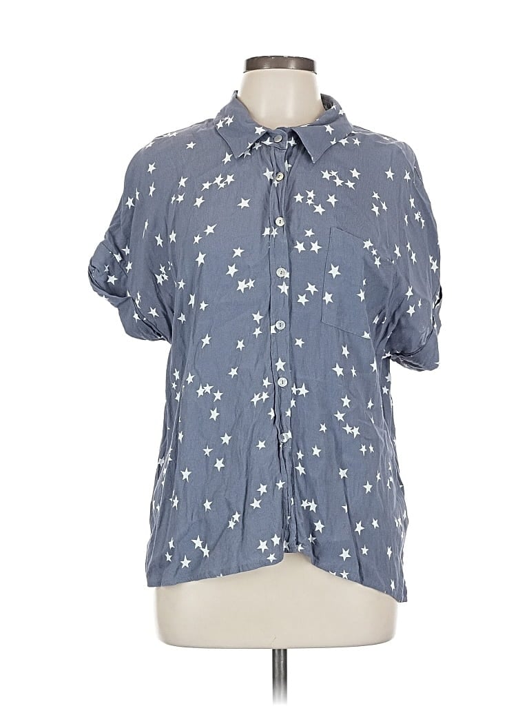 Pre-owned By Together Short Sleeve Blouse In Blue