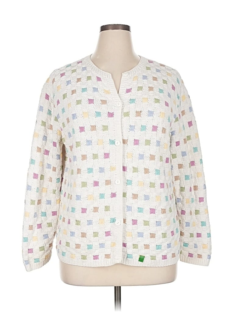 Pre-owned Nordstrom Cardigan Sweater In White