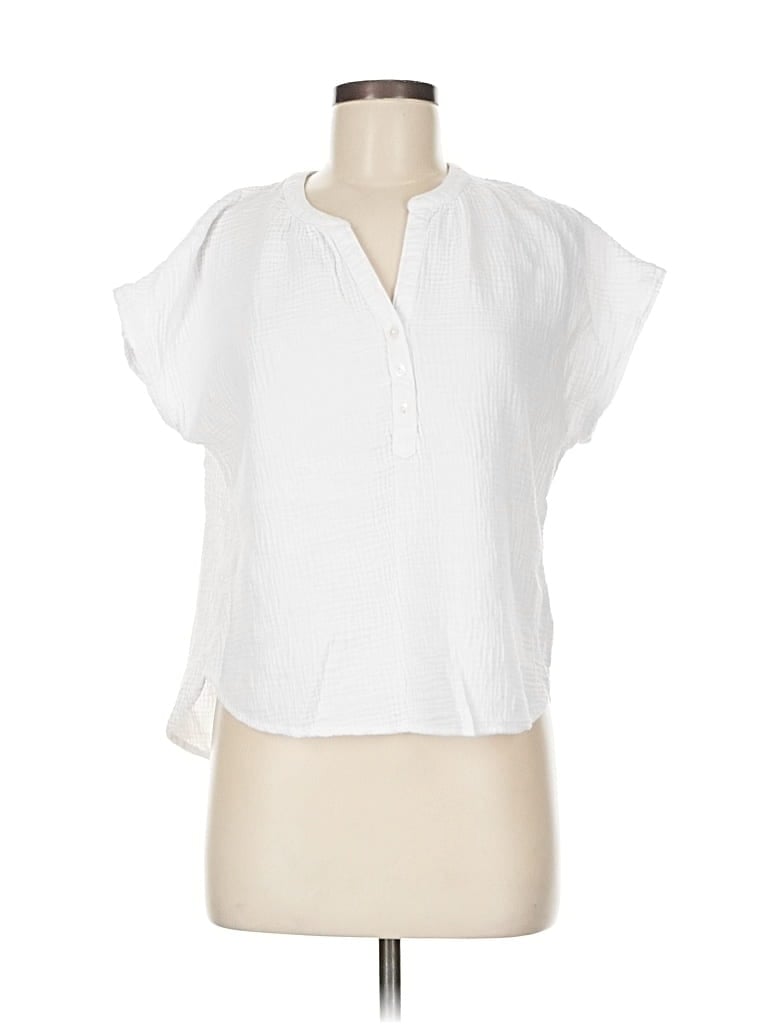 Pre-owned Lucky Brand Short Sleeve Blouse In White