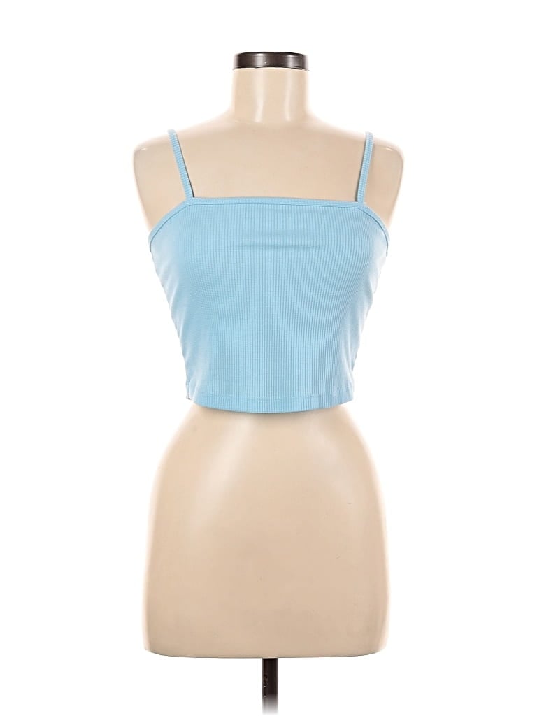 Pre-owned Forever 21 Tank Top Blue Strapless Neckline Tops
