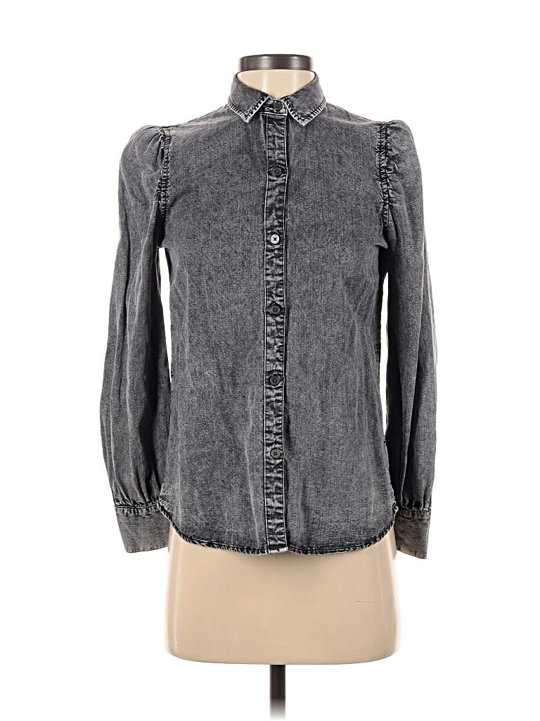 Pre-owned Rails Long Sleeve Button Down Shirt In Gray