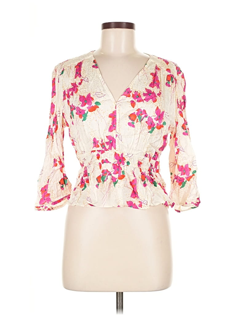 Pre-owned Ba&sh 3/4 Sleeve Blouse In White