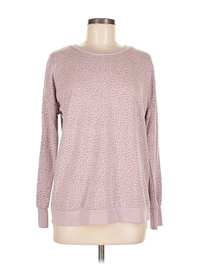 Pre-owned Mondetta Long Sleeve Top Pink Crew Neck Tops