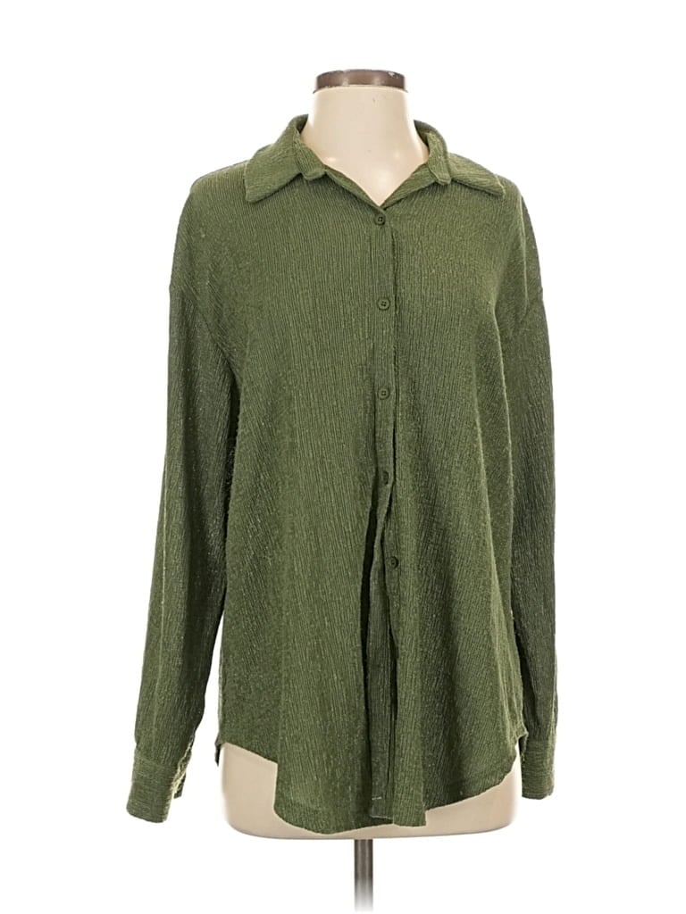 Pre-owned Blanc Long Sleeve Blouse In Green