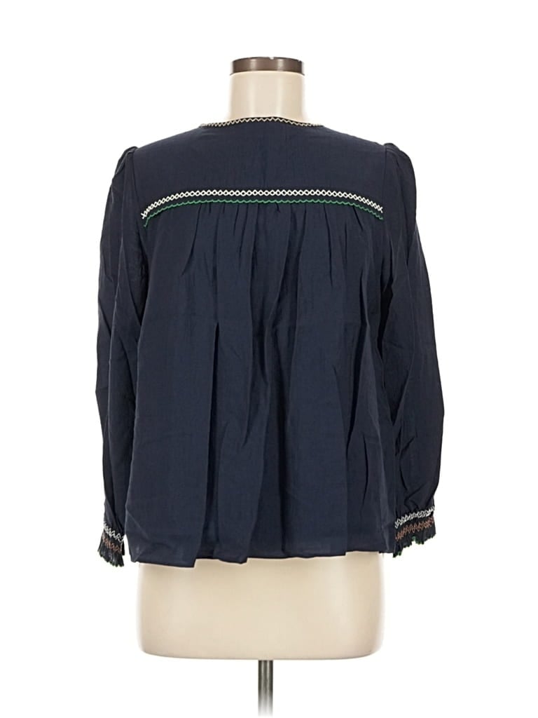 Pre-owned Current Air Long Sleeve Blouse In Blue