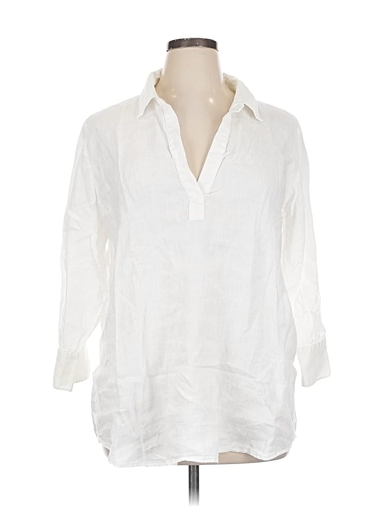 Pre-owned Vineyard Vines 3/4 Sleeve Button Down Shirt In White