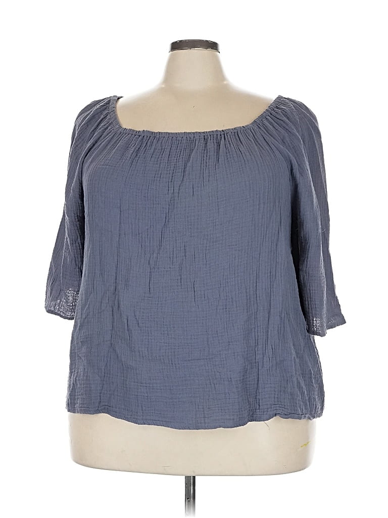 Pre-owned Angels 3/4 Sleeve Blouse In Blue