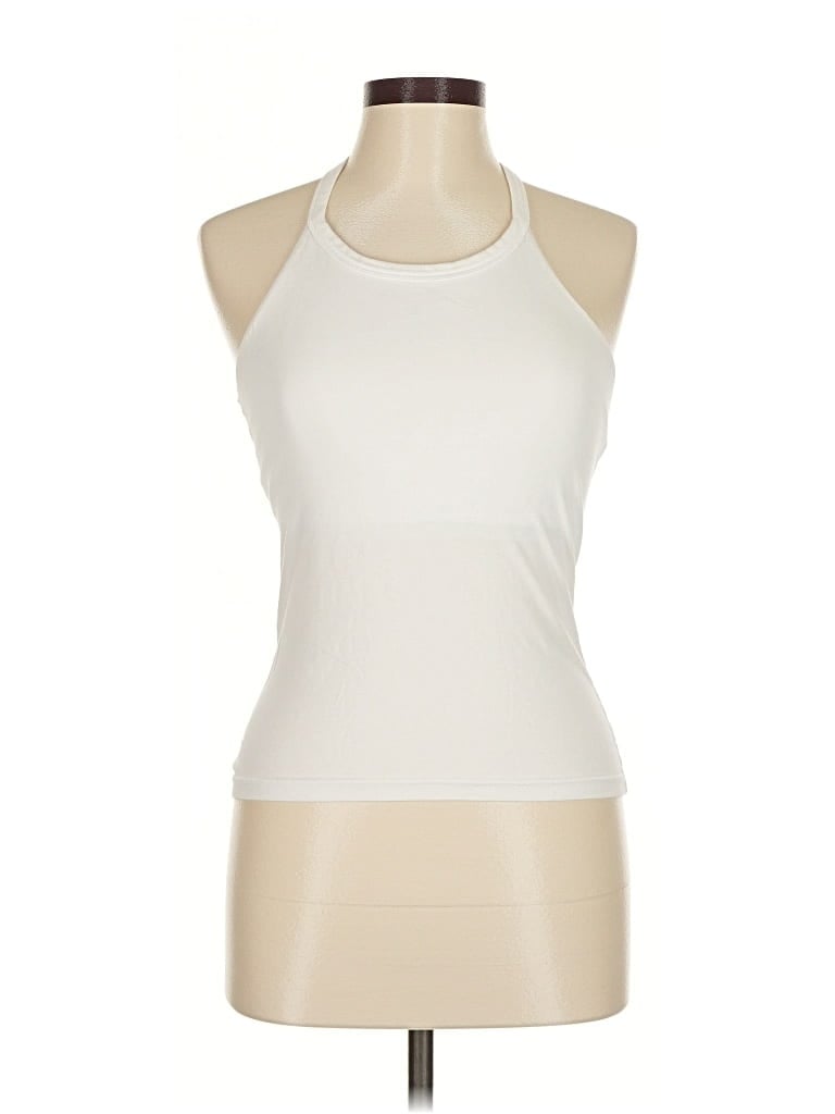 Pre-owned Moda International Tank Top Ivory Halter Neckline Tops In White