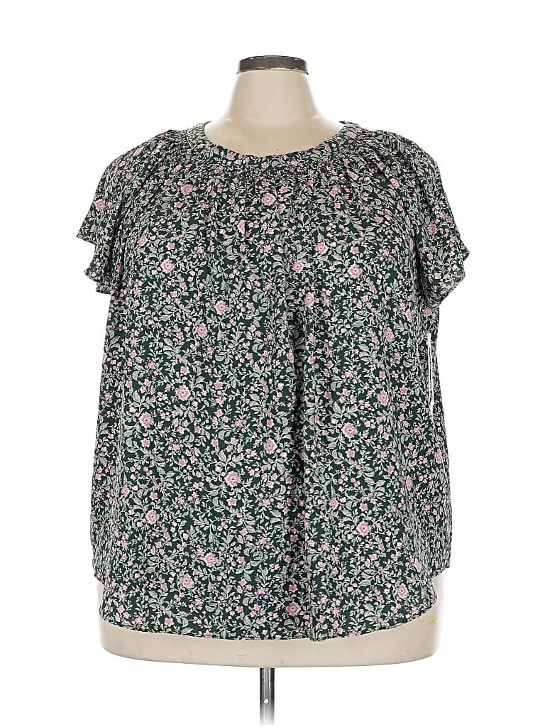 Lc Lauren Conrad Short Sleeve Blouse In Multi