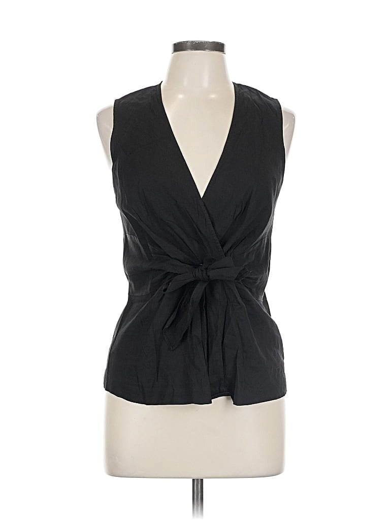 Pre-owned Theory Sleeveless Blouse In Black