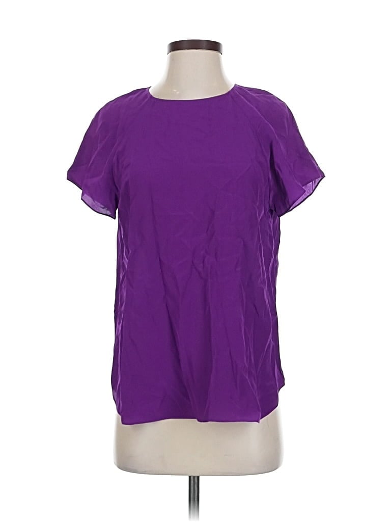 Pre-owned Antonio Melani Short Sleeve Blouse In Purple