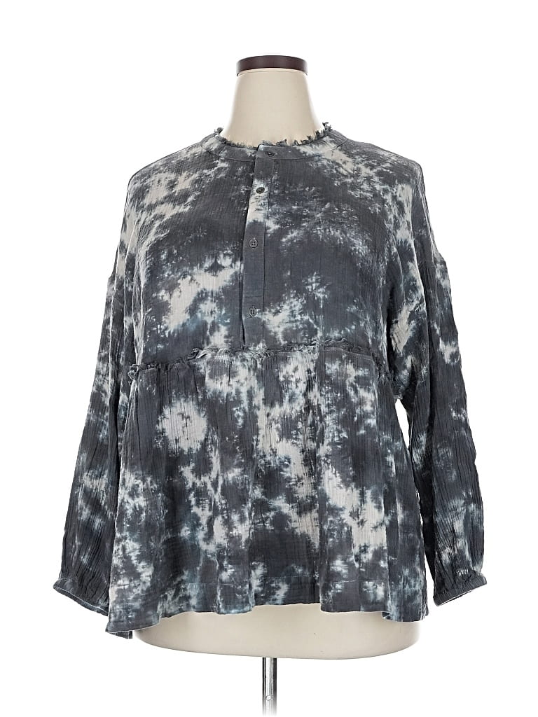 Pre-owned Wonderly 3/4 Sleeve Blouse In Gray