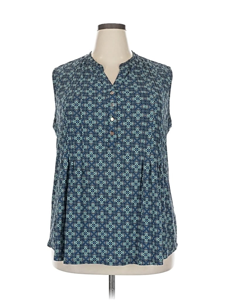 Pre-owned Westport Sleeveless Blouse In Blue