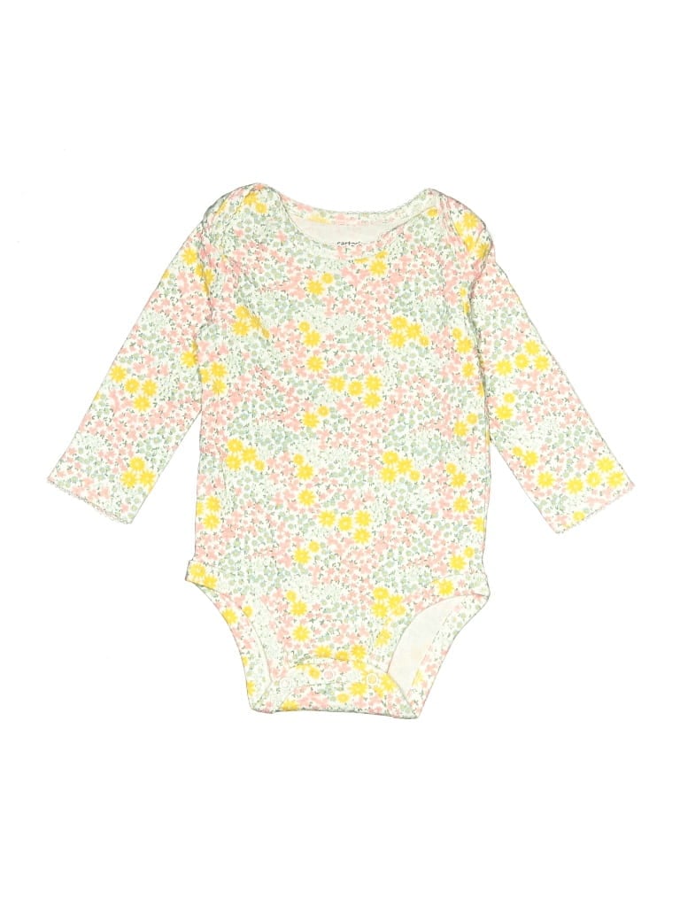 Pre-owned Carter's Babies' Long Sleeve Onesie In Yellow