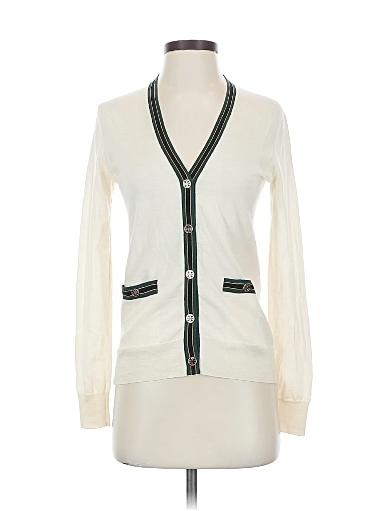 TORY BURCH Pre-owned Wool Cardigan Sweater In White