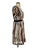 Max and Cleo 100% Polyester Stripes Brown Tan Cocktail Dress Size S - photo 4