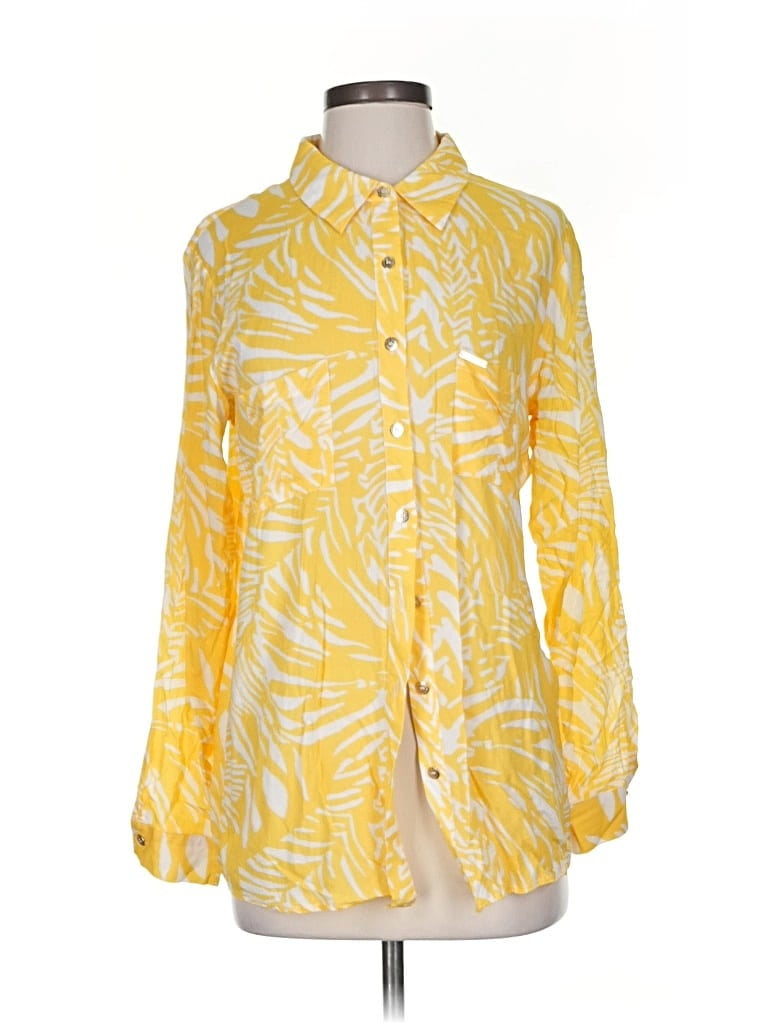 Pre-owned Melissa Odabash Long Sleeve Blouse In Yellow