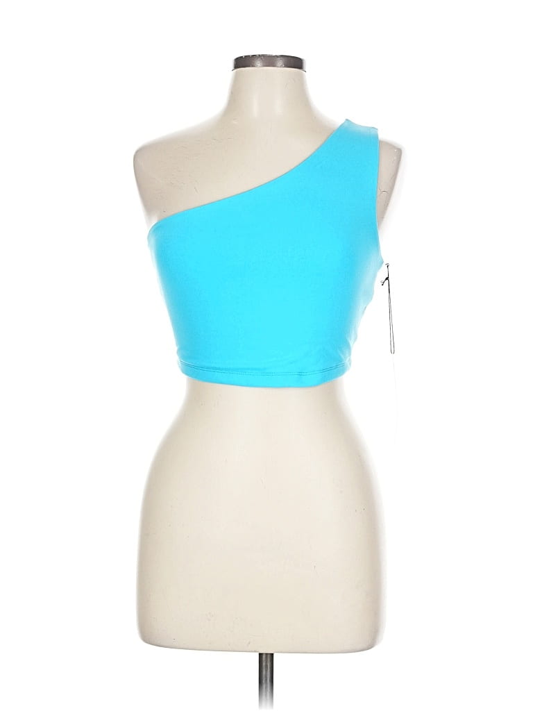 Pre-owned Susana Monaco Tube Top Blue One Shoulder Neckline Tops