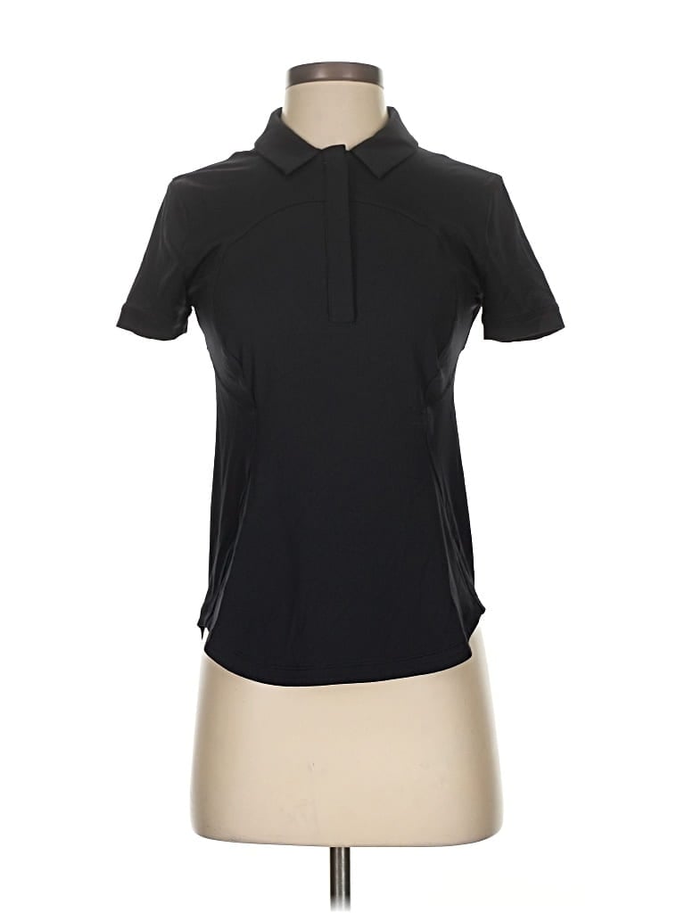 Pre-owned Lululemon Athletica Short Sleeve Polo Shirt In Black
