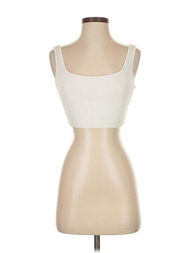 Pre-owned Babaton Sleeveless Top Ivory Sweetheart Neckline Tops In White