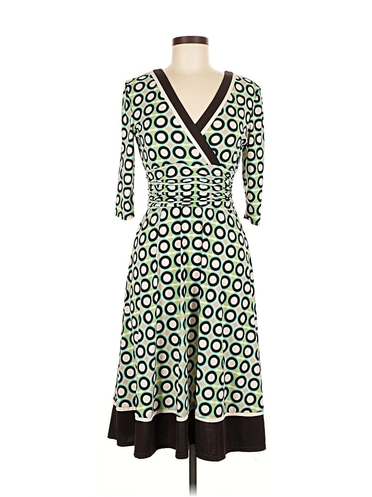 Pre-owned Sandra Darren Casual Dress In Green
