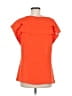 Banana Republic 100% Polyester Orange Short Sleeve Blouse Size M - photo 2