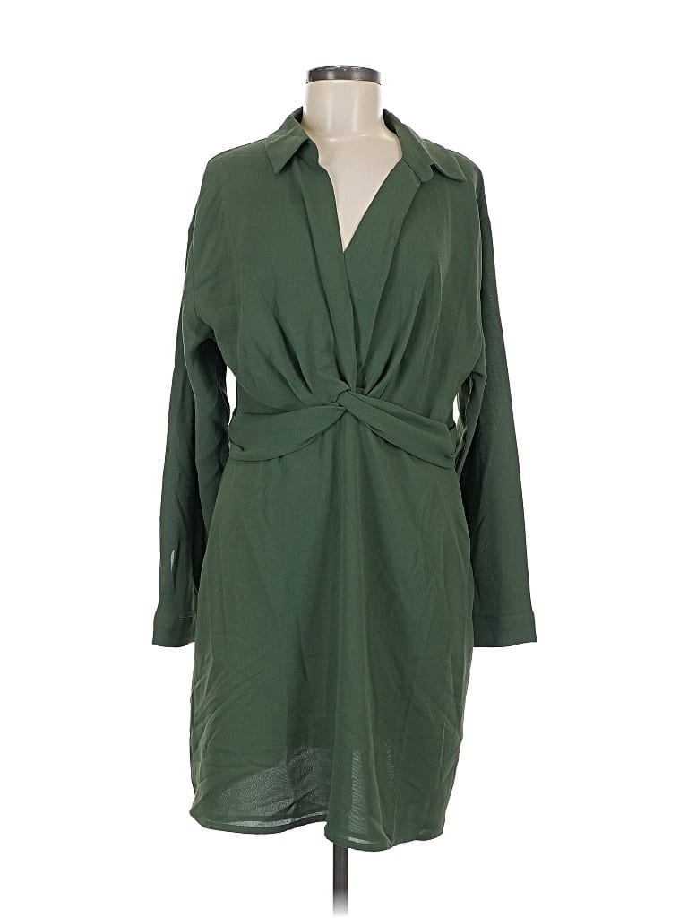 Pre-owned Mng Casual Dress In Green