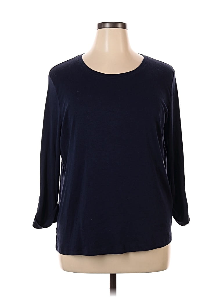 Pre-owned Talbots 3/4 Sleeve T-shirt In Blue