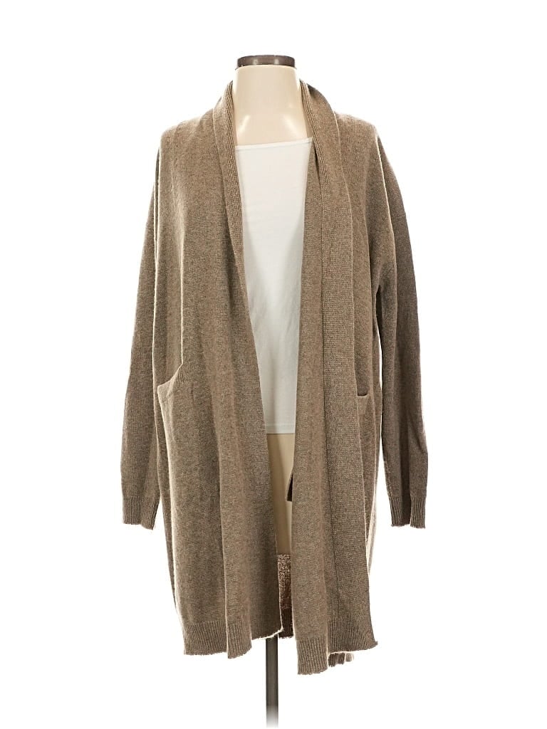 Pre-owned Vince Cashmere Cardigan Sweater In Brown