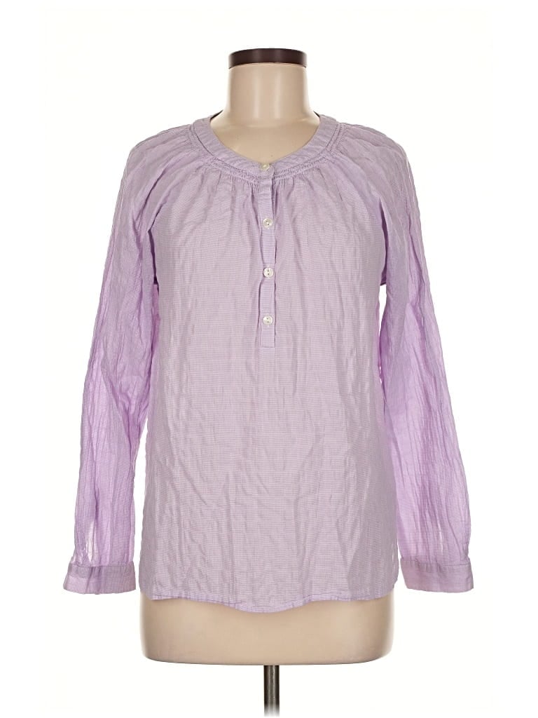 Pre-owned Ann Taylor Loft Long Sleeve Blouse In Purple